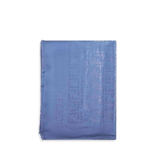 Fendi Silk Women Blue Organic Silk Ff Stole
